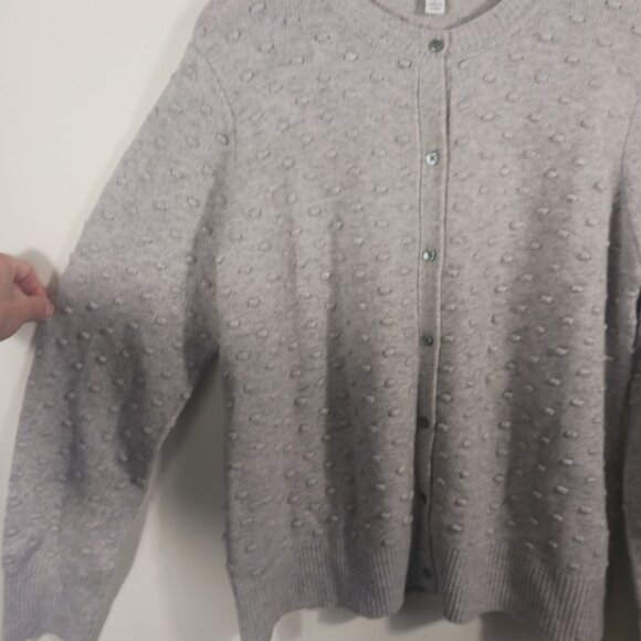 Isaac Mizrahi, NWOT Gray Cashmere Cardigan Sweater Bubble Texture,  LRG, Classic - Picture 8 of 16